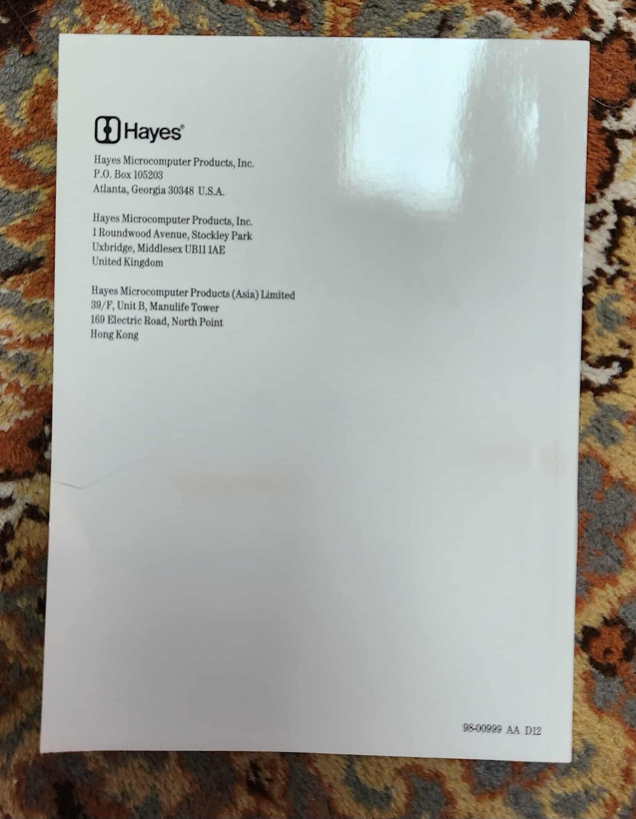 Hayes Smartmodem OPTIMA User's Guide Booklet - 1992