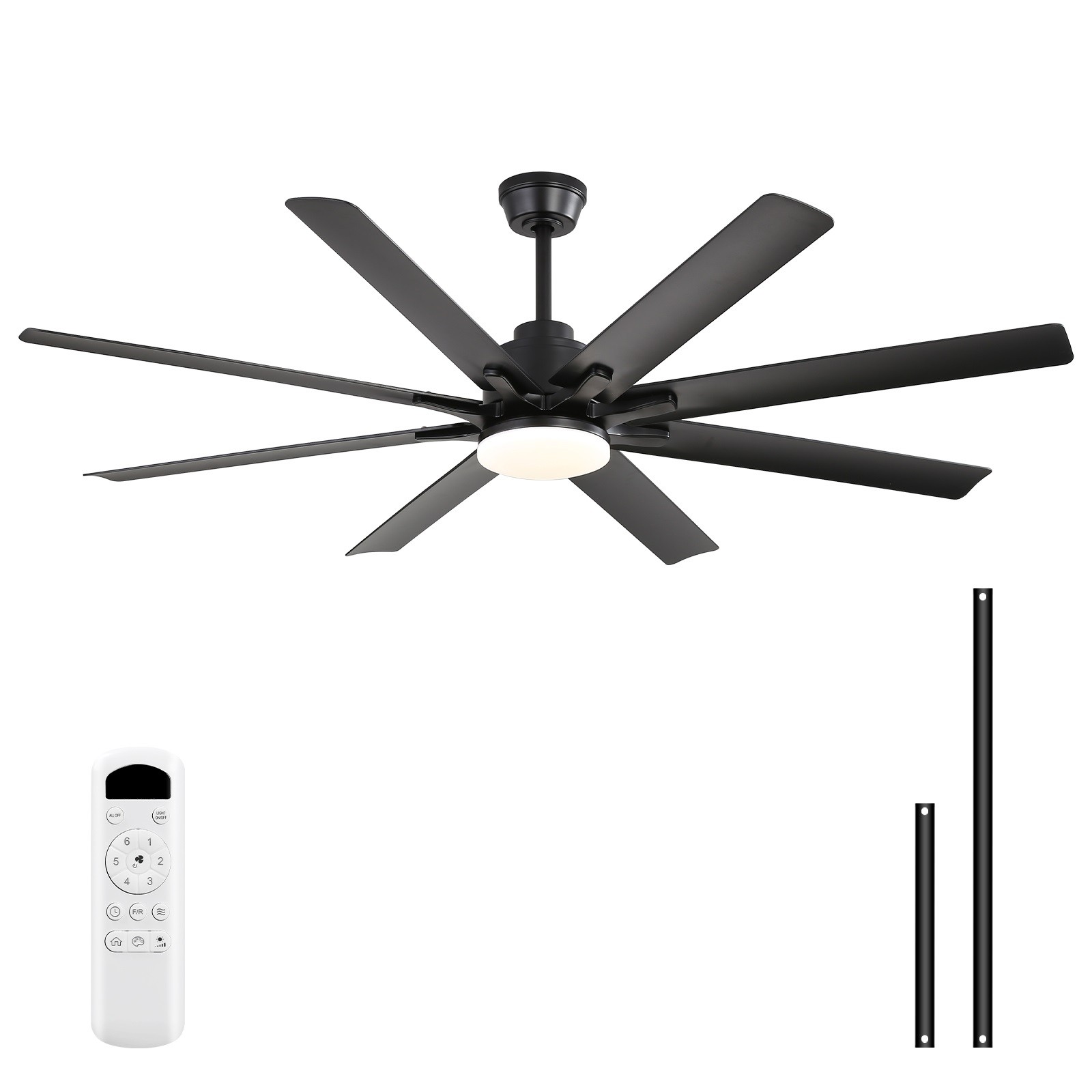 52in Industriual LED Ceiling Fan with Reversible Motor and Remote 3CCT Dimmable
