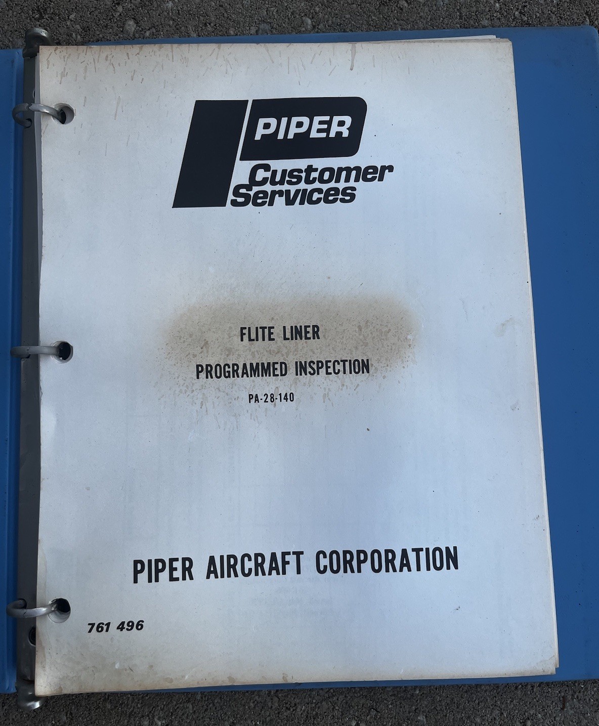 Piper Flite LinerProgrammed Inspection 761-496 Original