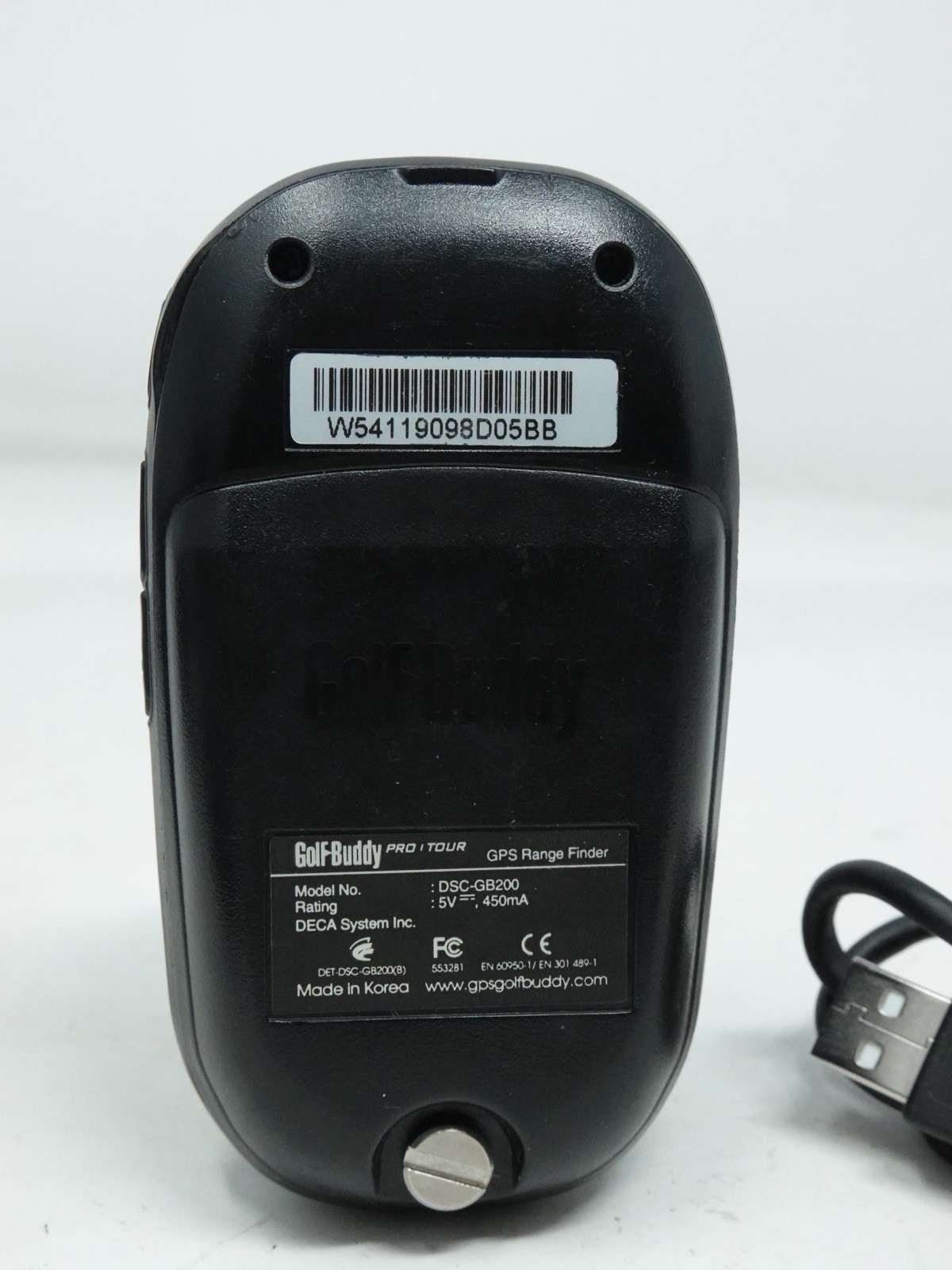 Golf Buddy Pro Tour Compact GPS Range Finder DSC-GB200 with USB Charger