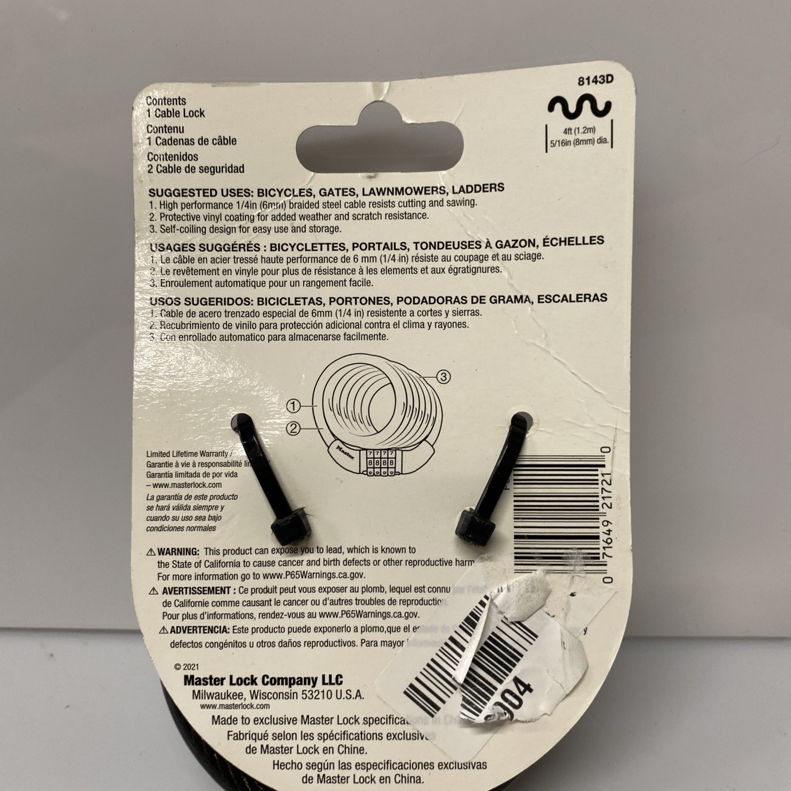 Master Lock 8143D 4ft Preset -new