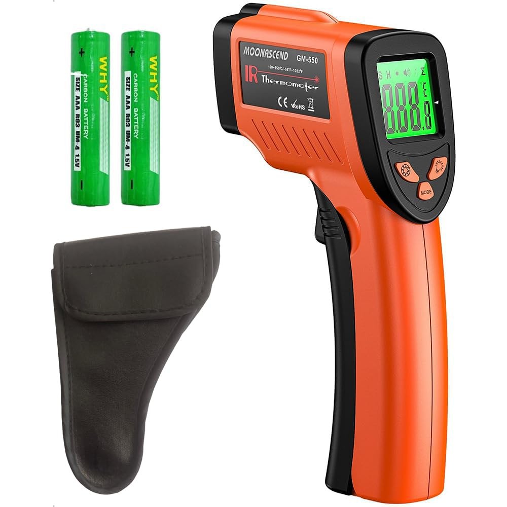 Infrared Thermometer Gun (-58°F to 1022°F), 12:1 Non-Contact Ir Temperature G...