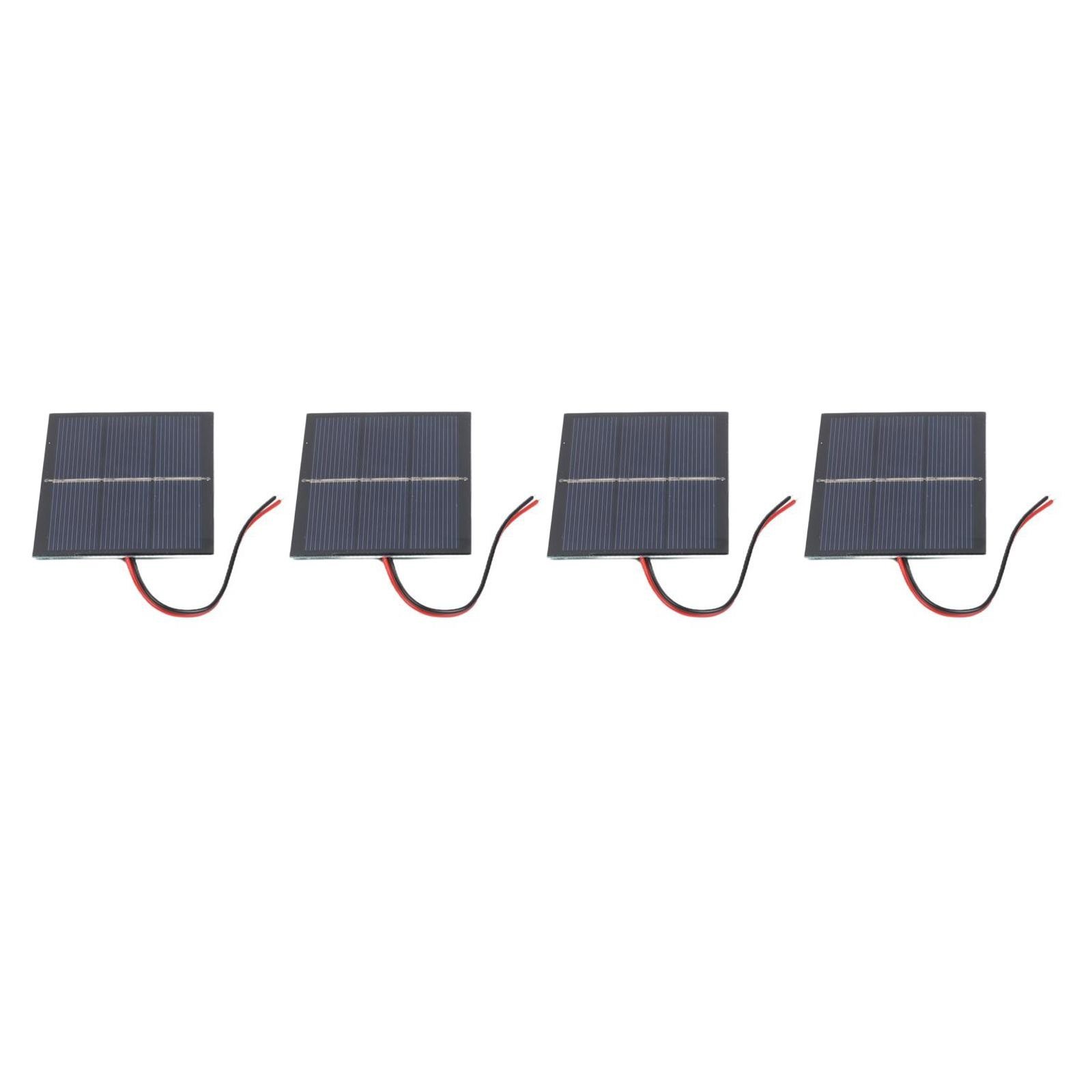 4 Pack 065W 15V Small Solar Panels Wired for Portable Electronics Power 60x80mm