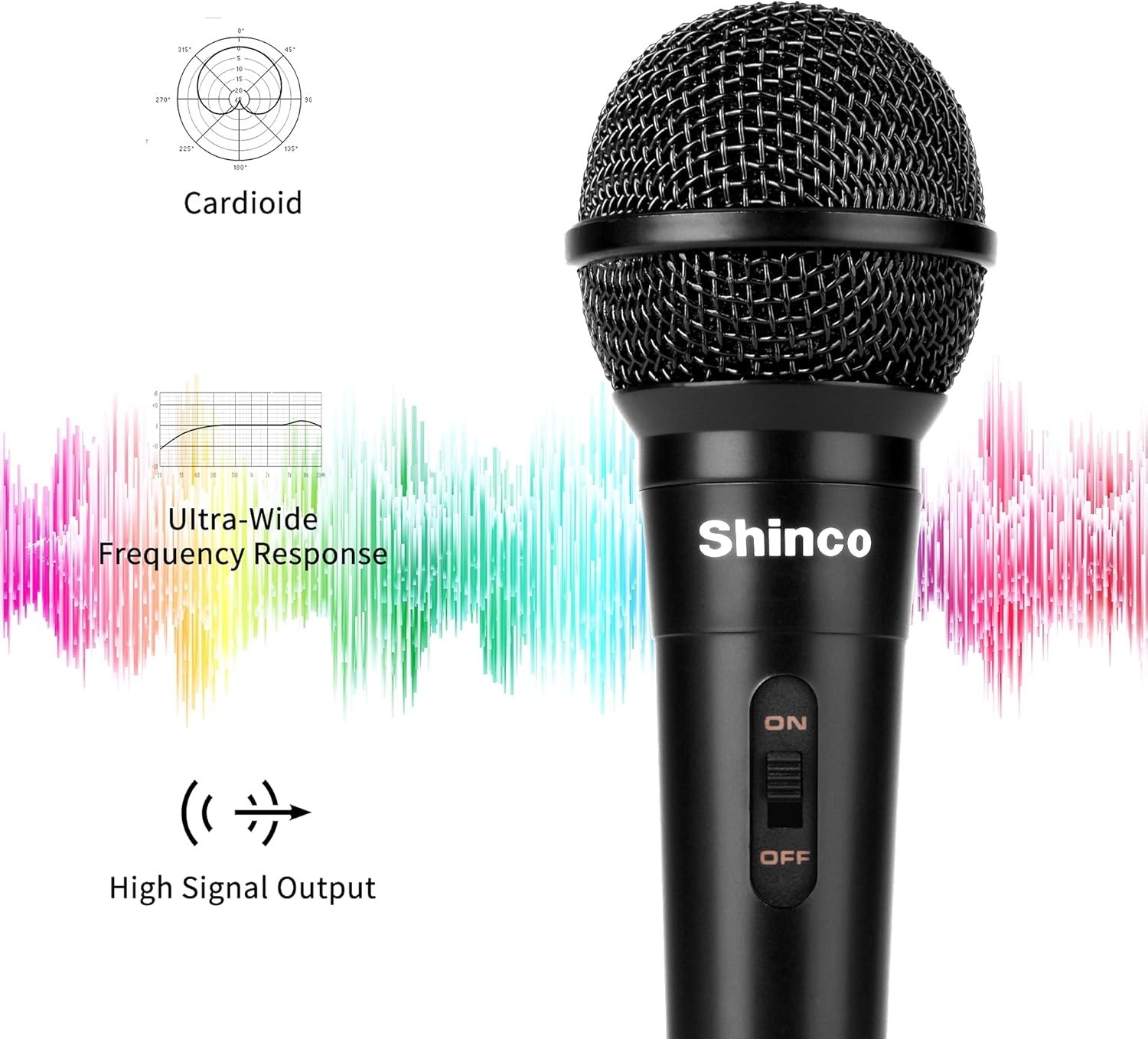Handheld Mic, Cardioid Vocal Dynamic Microphone wi
