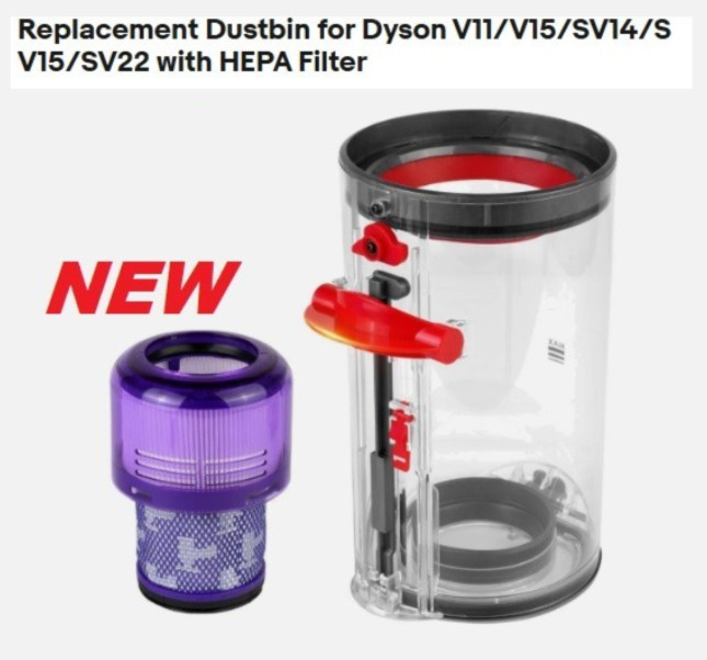Replacement Dustbin for Dyson V11/V15/SV14/SV15/SV22 with HEPA Filter