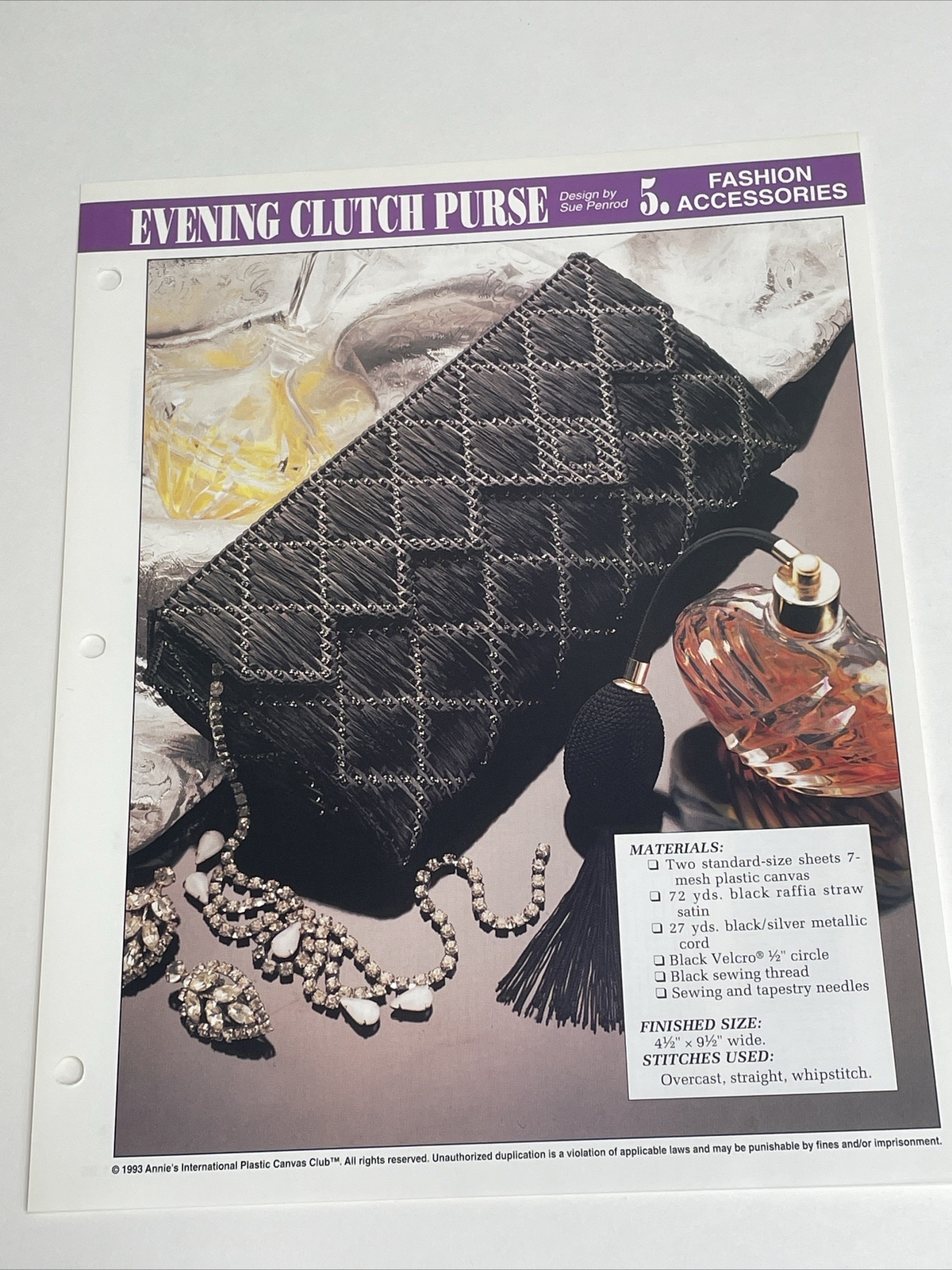 Evening Clutch Purse Annie's Attic Plastic Canvas Pattern