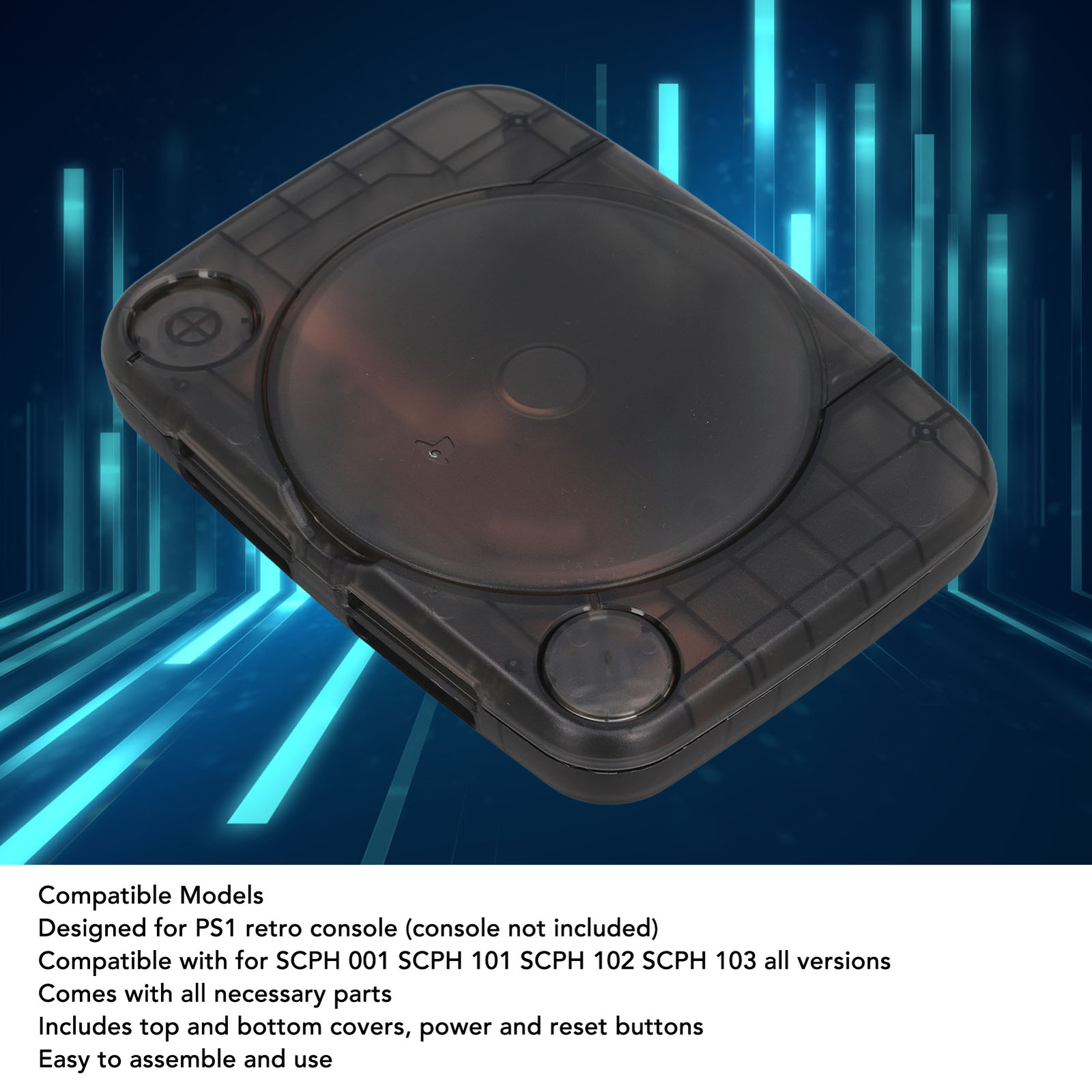 Console Replacement Shell Translucent Retro Console Case For PS1 For SCPH 00 US