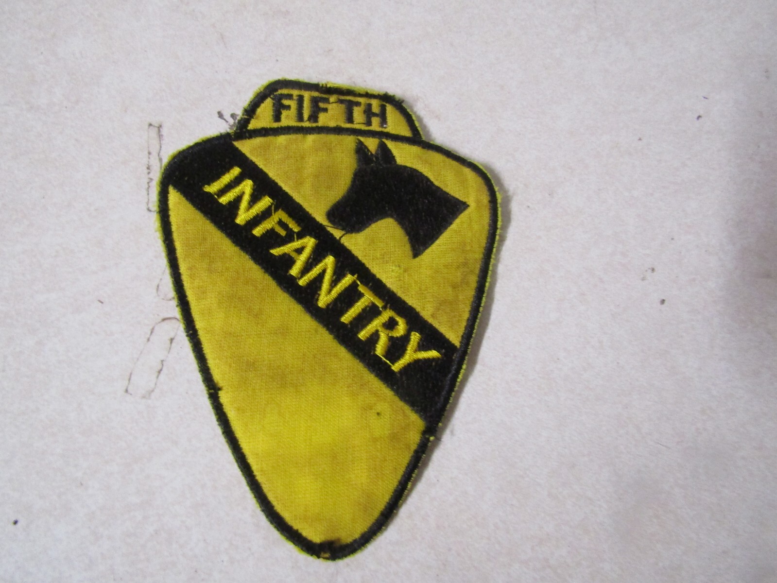 MILITARY PATCH SEW ON OLD VIETNAM ERA 1ST CAVALRY FIFTH INFANTRY 5 INCHES TALL