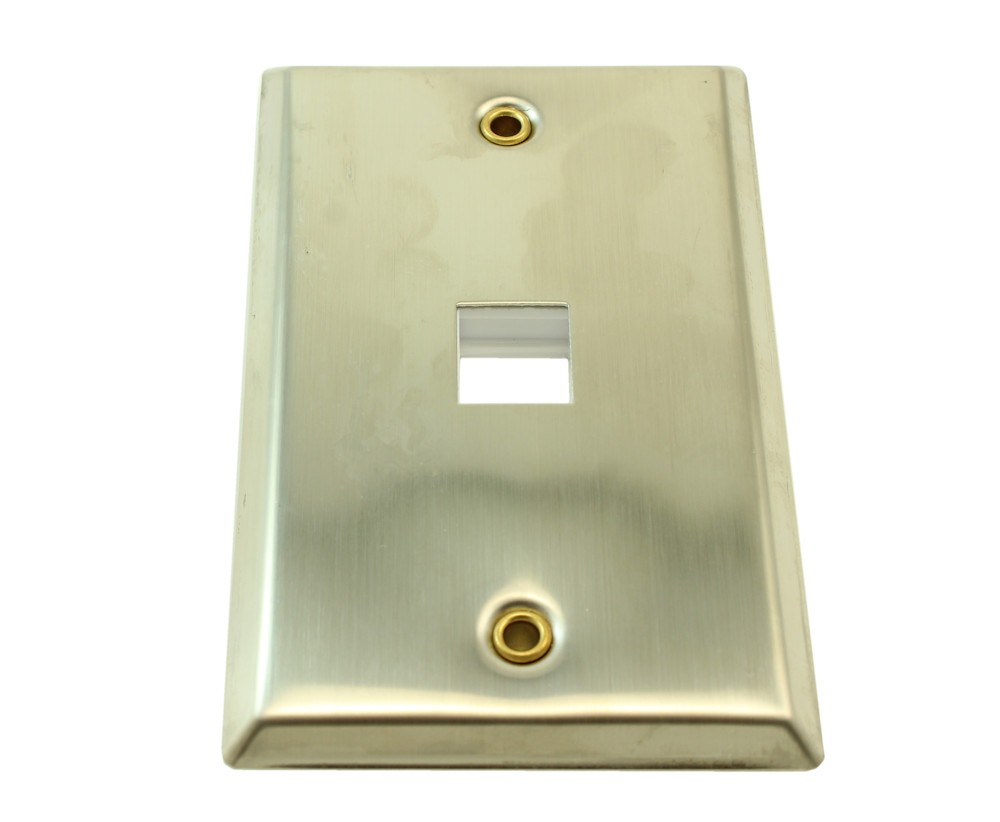 Wallplate: Keystone  1 Hole - Stainless Steel