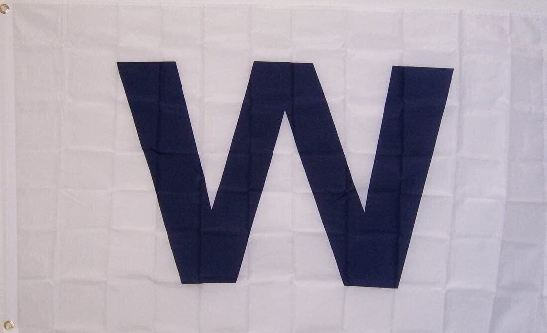 Chicago Cubs Premium 3x5 Feet Flag Banner, White W Logo, Metal Grommets,...