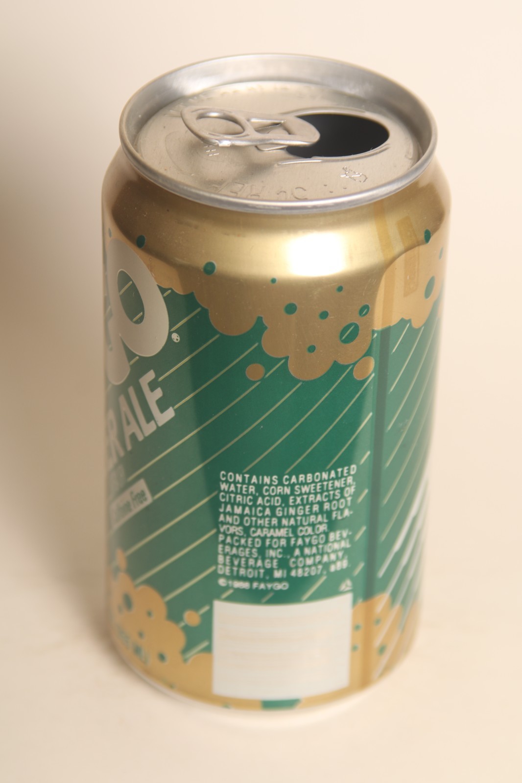 Faygo Ginger Ale soda can - 12oz 1990
