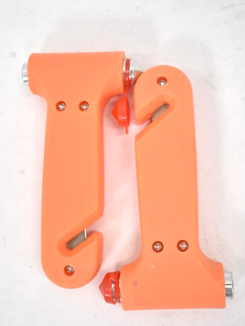 Lot of 2 3 IN 1 Compact Emergency Window Breaker Seatbelt Cutter Tools Orange