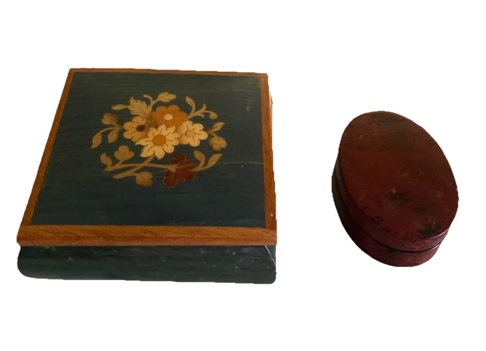 2 Decorative Boxes, Chinese And Rosewood Jewelry Or Decorative.