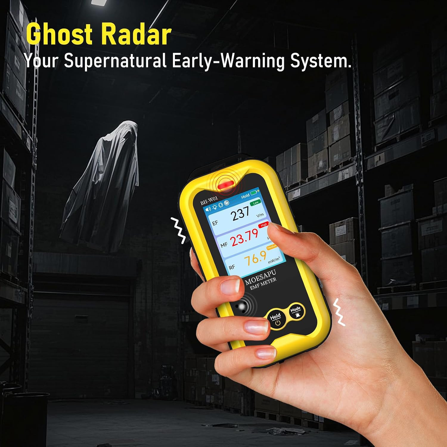3-in-1 EMF Meter - Portable Radiation Detector for Ghost Hunting & RF Fields