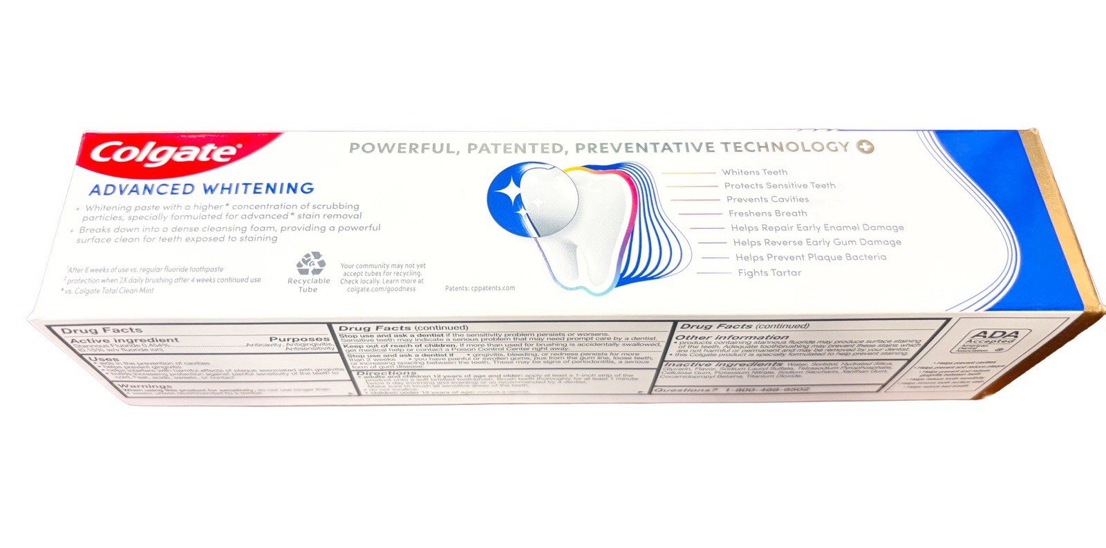 Colgate Total Active Prevention Advanced Whitening Toothpaste 6.4oz