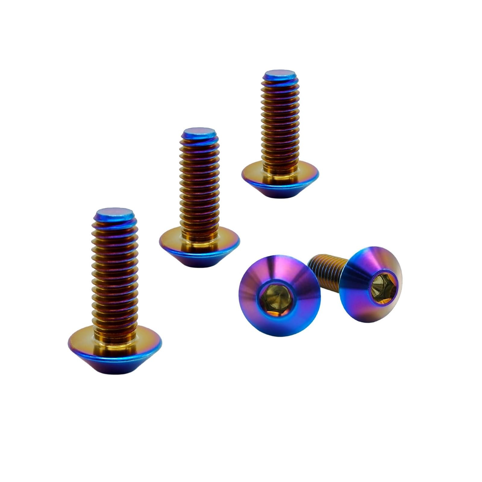 Bolt M4x0.7x15mm Umbrella Socket Head Bolts Burnt Blue Button Head Hexagon Sc...