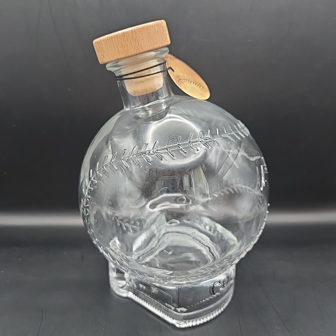 Doubleday Bourbon Baseball Shaped Glass Decanter Cooperstown Distillery 750 ml