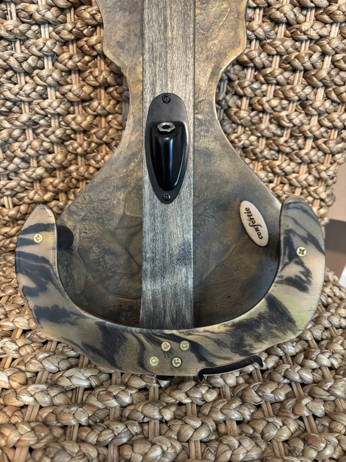 Confortie Electric Violin Barbera Via Pick Up Yellow And Black Epoxy Top