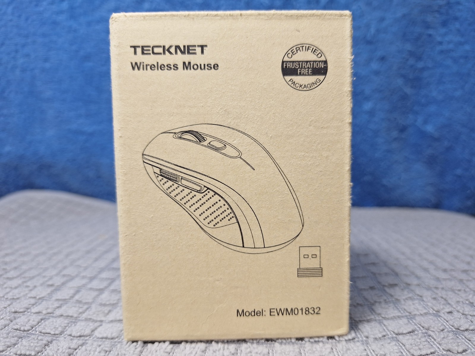Portable Tecknet Bluetooth 2.4G Wireless Mouse 4800 DPI Black Computer Mouse