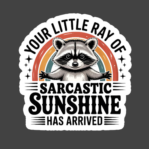 Raccoon Sticker Vinyl Decal Sarcastic Sunshine Funny Meme Humor Cute