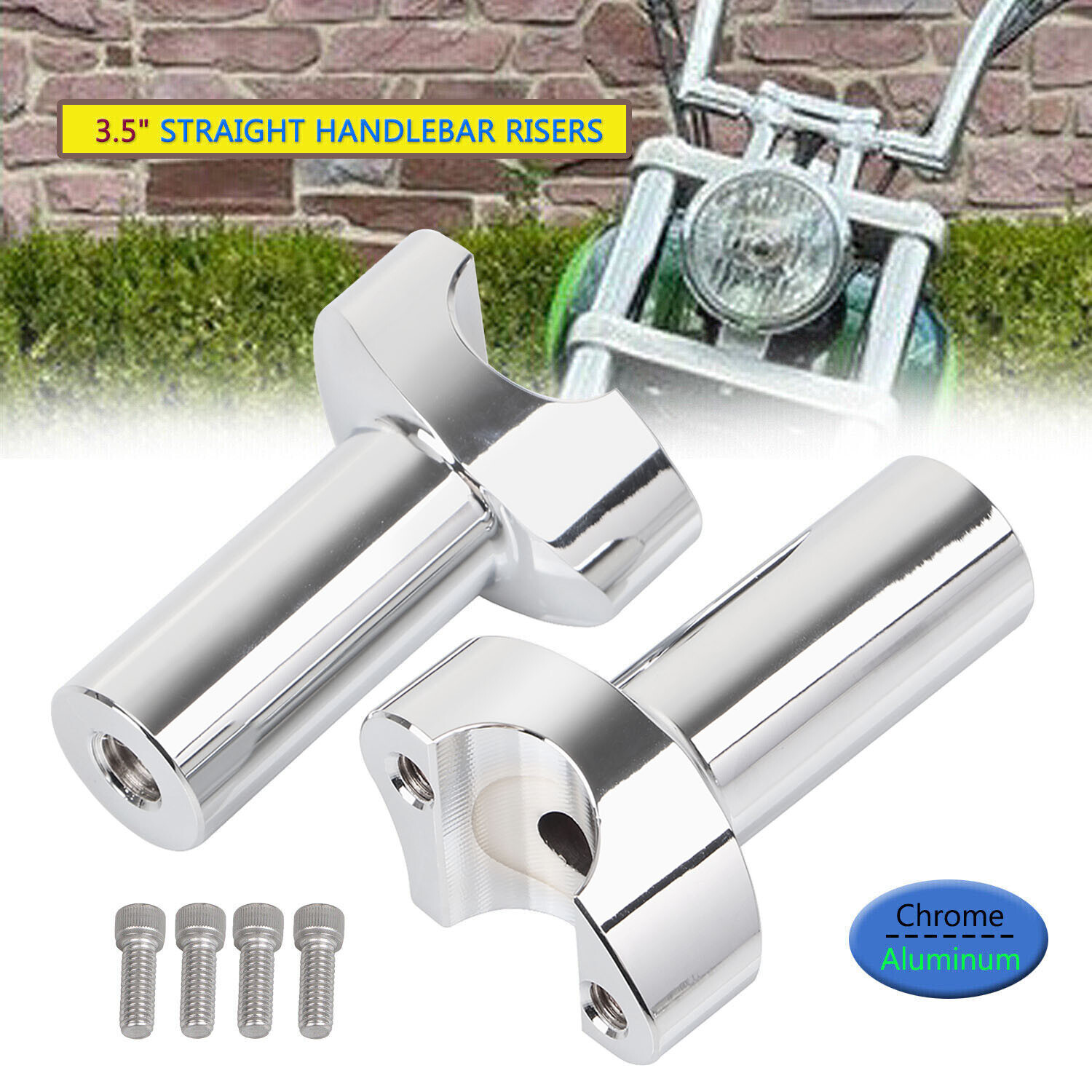 3.5" Straight Handlebar Risers For Harley Road Glide FLTRX Night Train Softail