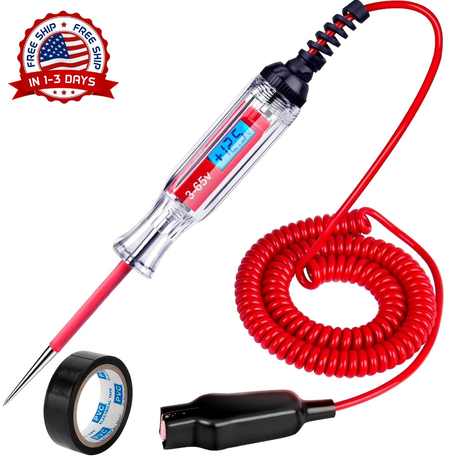 Probador De Circuito Led Automotriz Digital Actualizado De 3-65 V Luz De Prueba