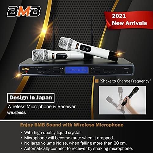 BMB Professional Wireless Karaoke Microphone System - White