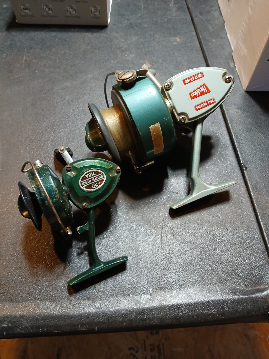 Vintage Japanese Fishing Reels -  Henson 270-R & South Bend 710A - Lefthanded