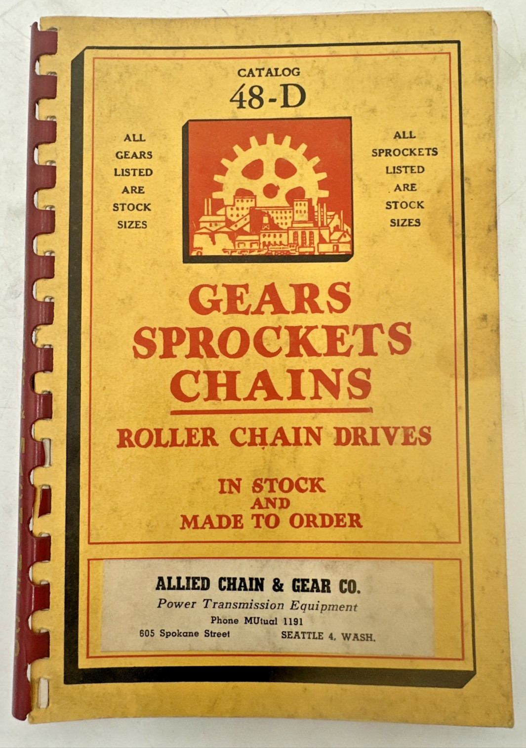 1948 Union Gear & Sprocket Machine Co. Boston Ma. Chain Drives Catalog Book