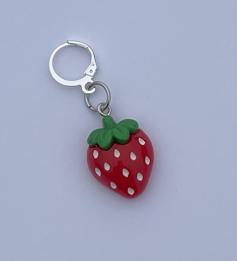 Stitch Marker Knitting Crochet Progress Keeper Strawberry Fruit Charm