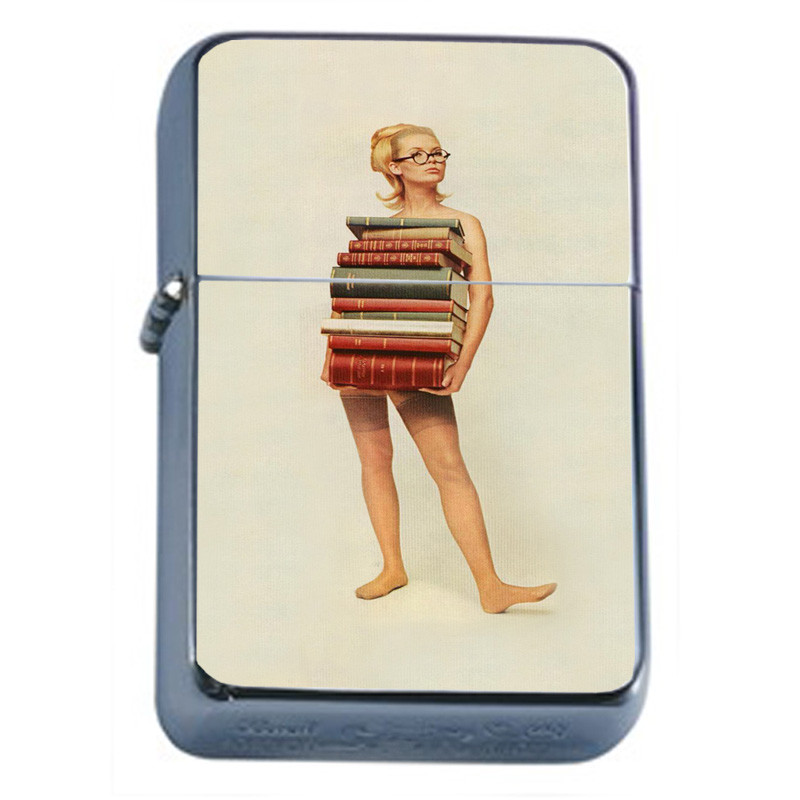 Hot Book Worm Rs1 Flip Top Oil Lighter Wind Resistant