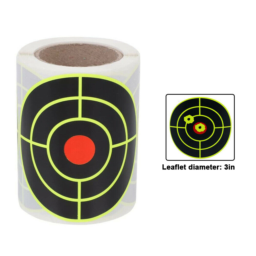 250pcs 3" Shooting Splatter Target Stickers Roll Fluorescent Self Adhesive Paper