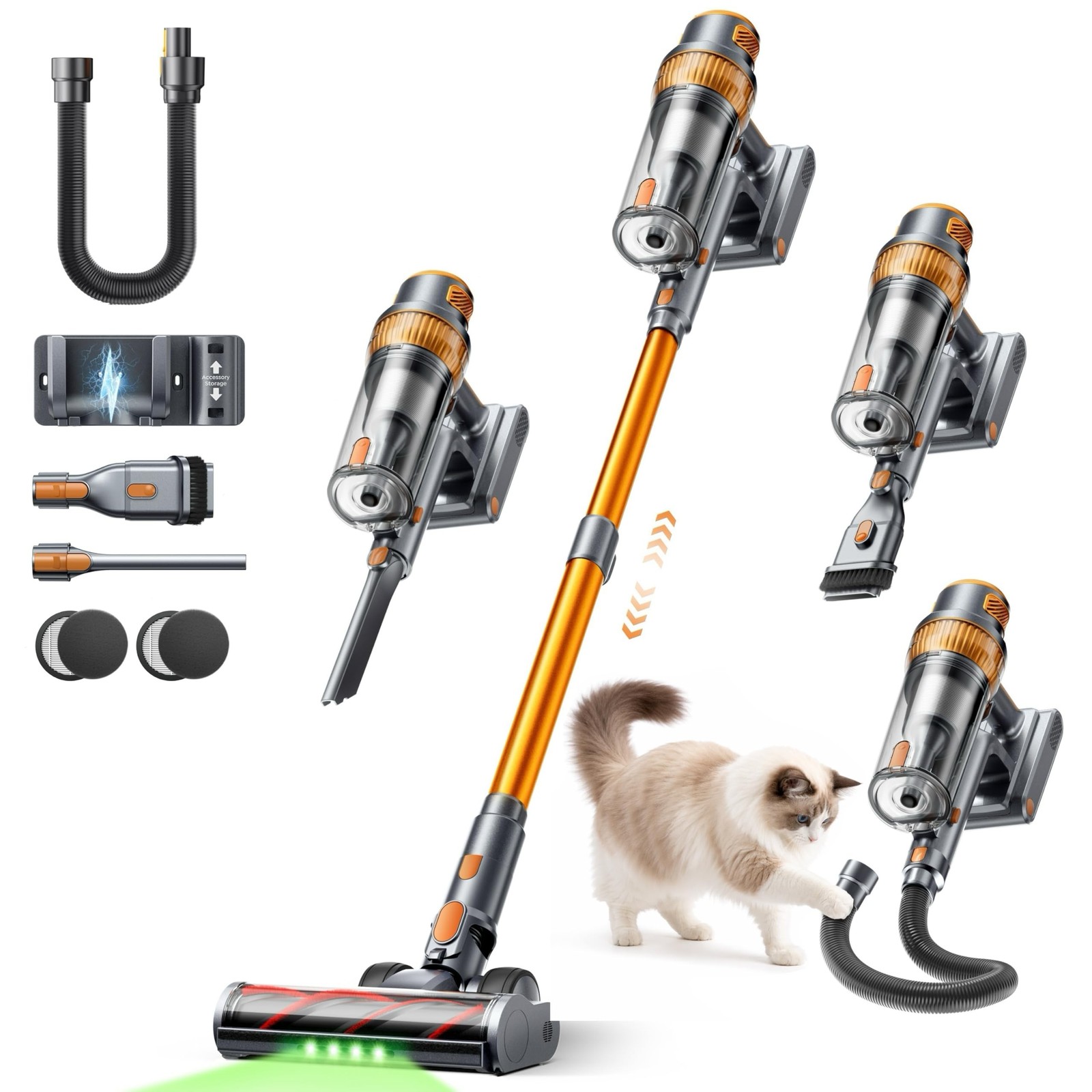 Cordless Vacuum Cleaner, 55KPa 650W 70Mins Stick Vacuum Cleaners fo... Fast Ship