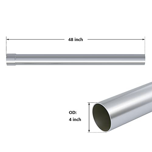 Straight Exhaust Pipe 4" Inlet, 304 Stainless Steel 48" Long Mandrel Exhaust