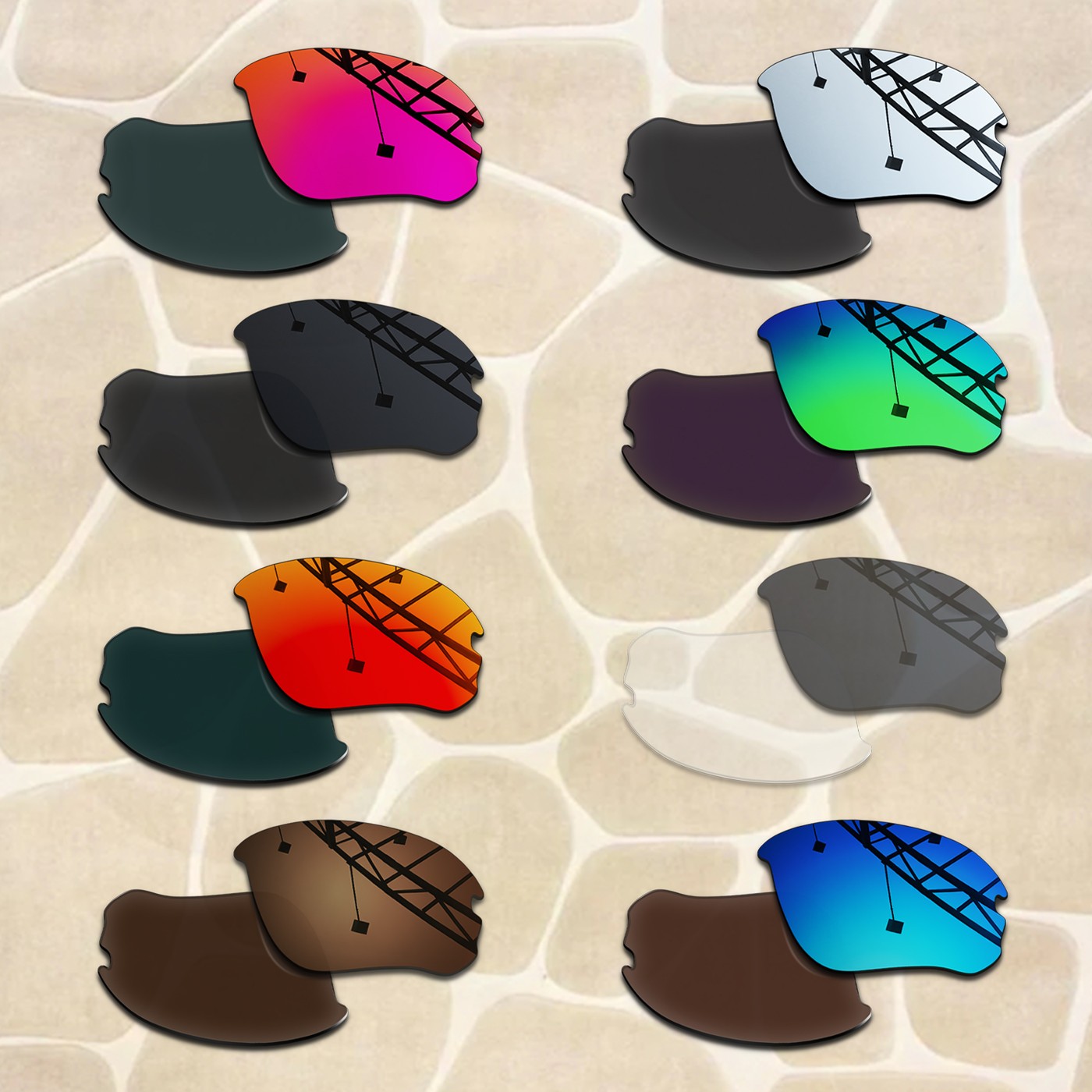Anti-Scratch Polarized Replacement Lenses for Oakley Flak Draft AF OO9373 70mm