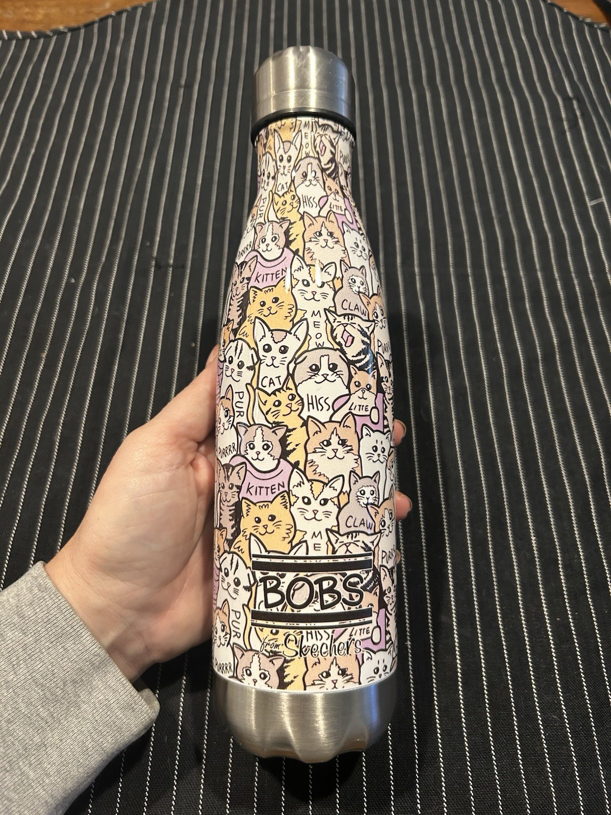 BOBS from Skechers Insulated Stainless Steel Cat Animal Print Bottle Twist Lid
