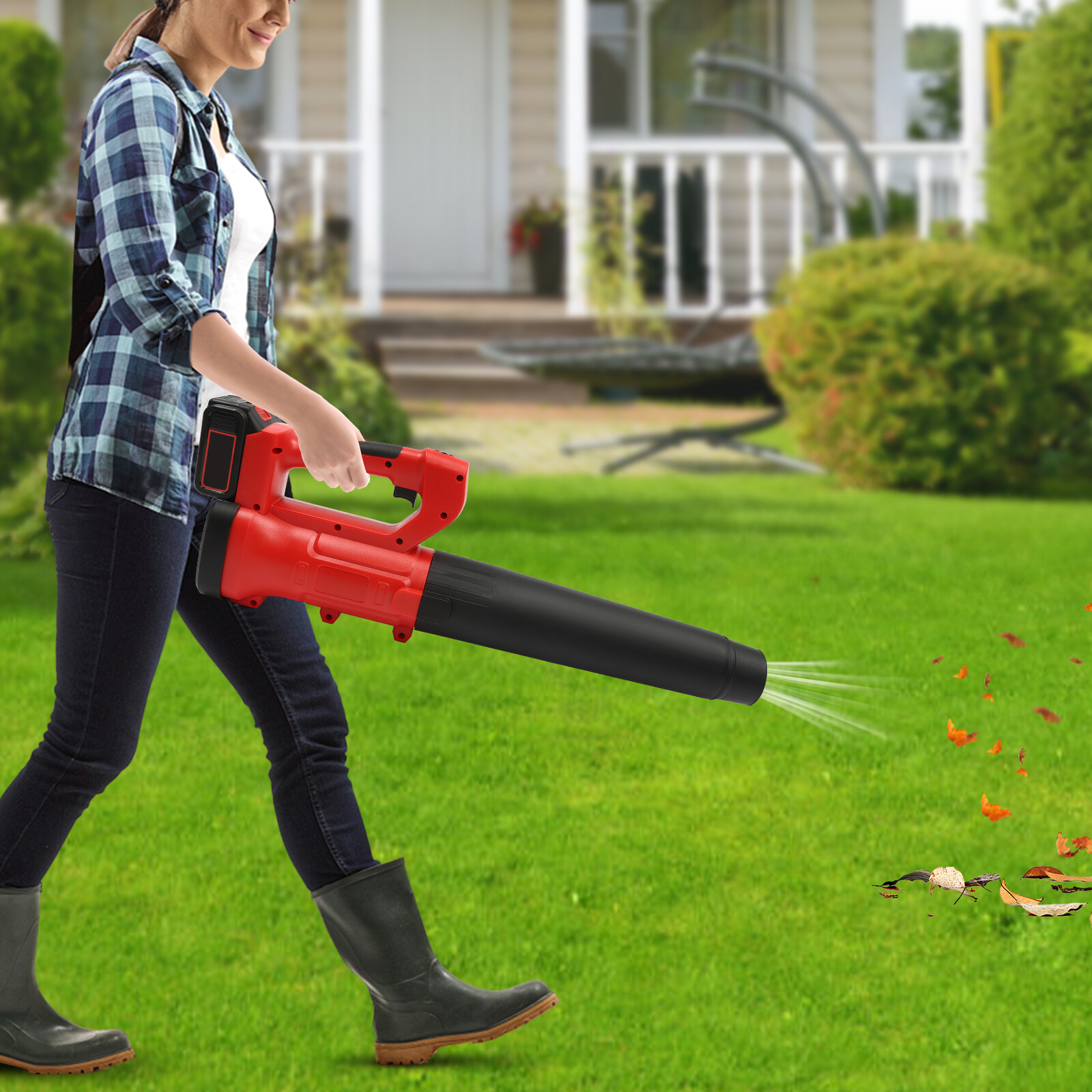 6 Wind Speed Cordless Leaf Blower Electric Leaf Blower Lawn Care 0-18000RPM USA
