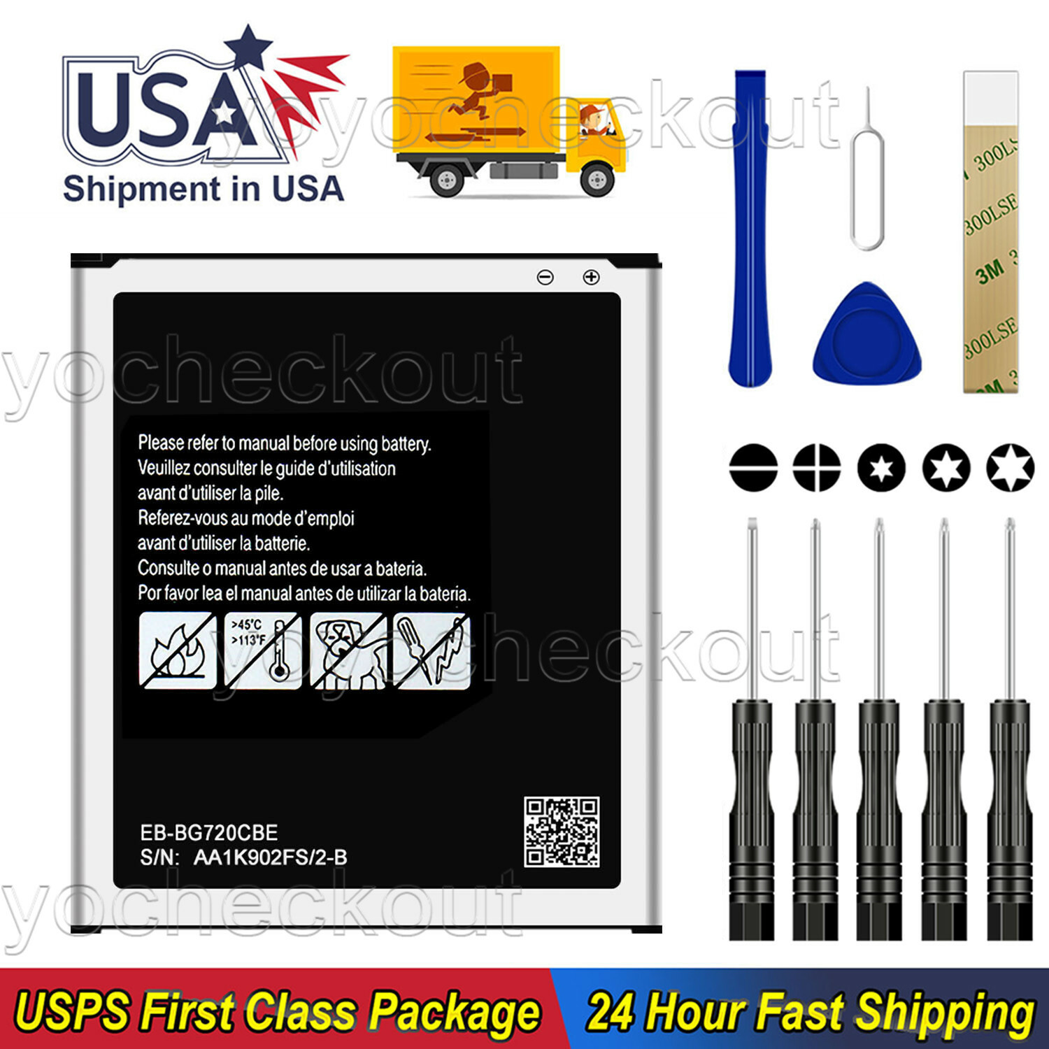 For Samsung Galaxy Grand Max SM-G7202/D SM-G720N0 SM-G7202 Battery EB-BG720CBE