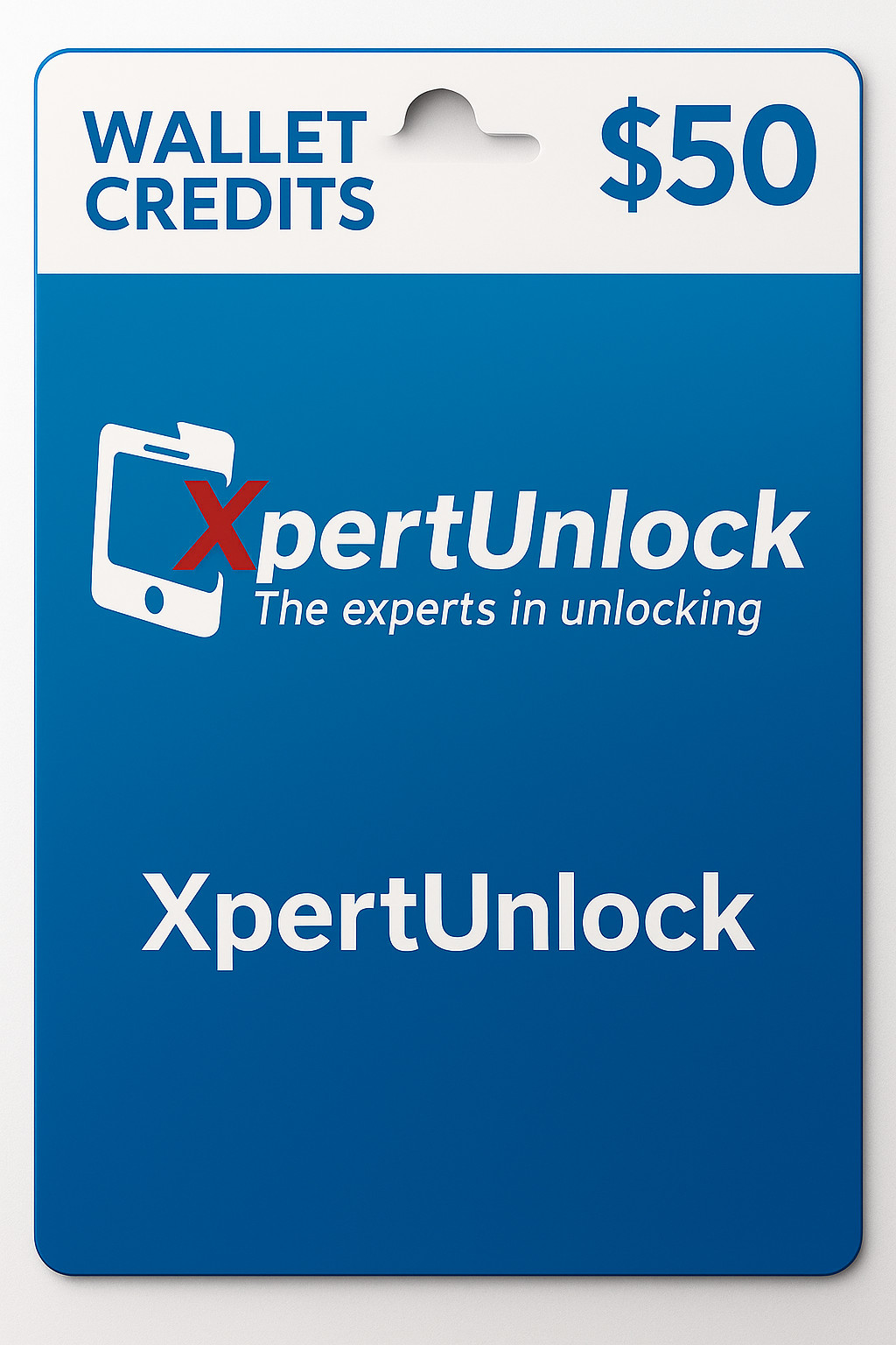 XpertUnlock Physical Gift Card - 50 Credits
