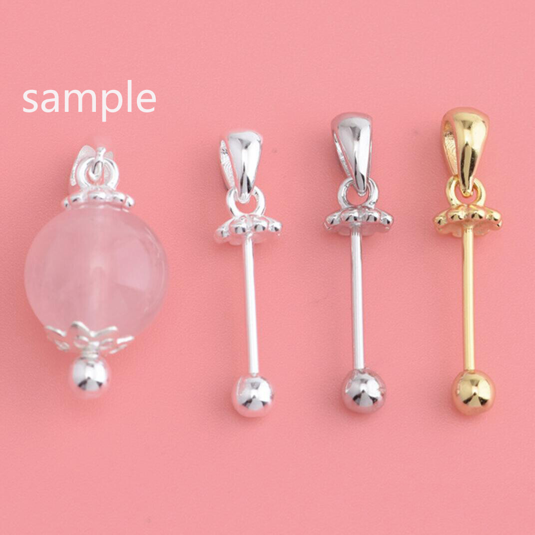 Sterling Silver Pendant Bail Connector Pearl Bead Caps Cup Screw Ball A2689