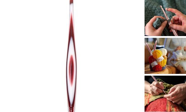 Ommi Ergonomic Handle Crochet Hooks | Handcrafted 6.7’’ 8 mm Brown and White