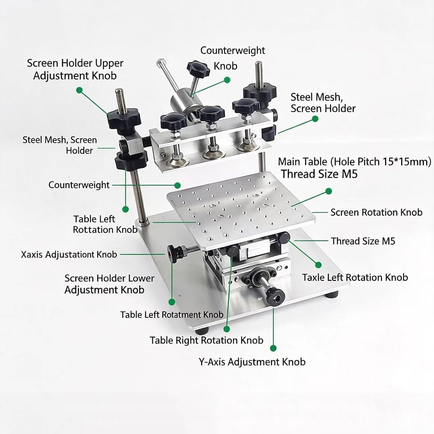 Manual Solder Paste Printer 150mm High Precision Stencil Printing Table for PCB