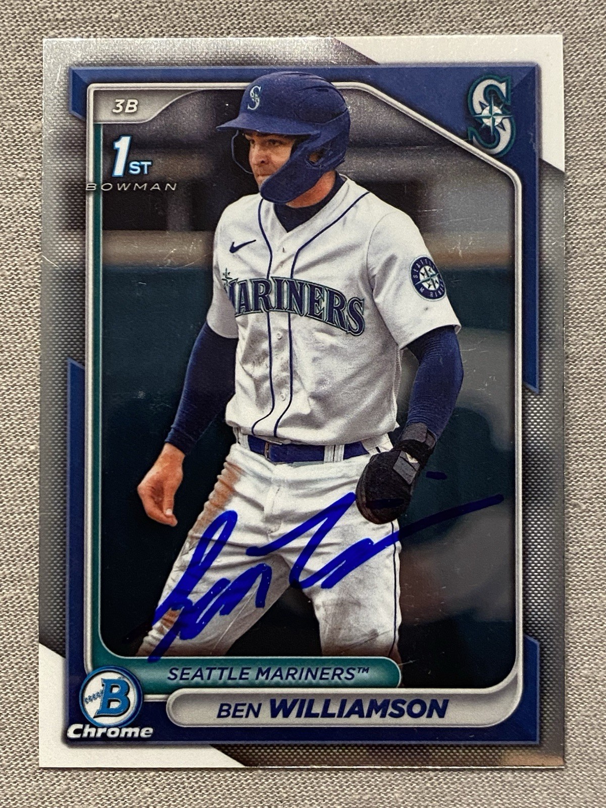 SEATTLE MARINERS BEN WILLIAMSON AUTOGRAPH 2024 BOWMAN CHROME DRAFT 1st BOWMAN