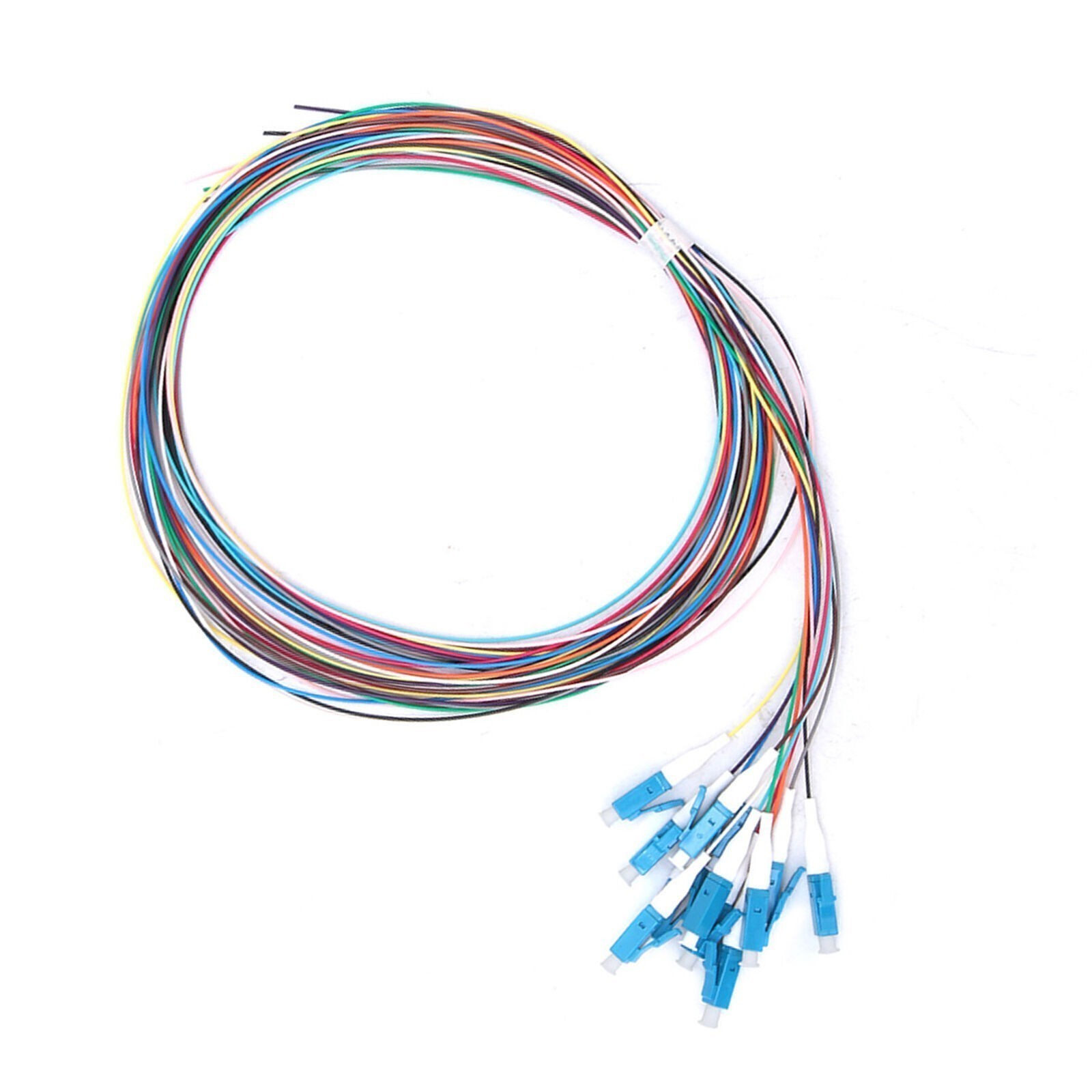 12 Strand Fiber Optic Pigtail LC/UPC Single Mode Low Insertion Loss 1.5m