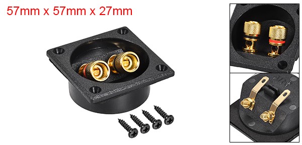2-Way Speaker Box Terminal Binding Post Stereo Screw Connectors Subwoofer Plugs