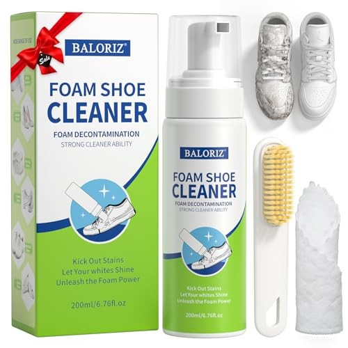 Shoe Cleaner, 6.76 Oz Sneaker Cleaner Kit with Brush & Towel, White Shoe Green
