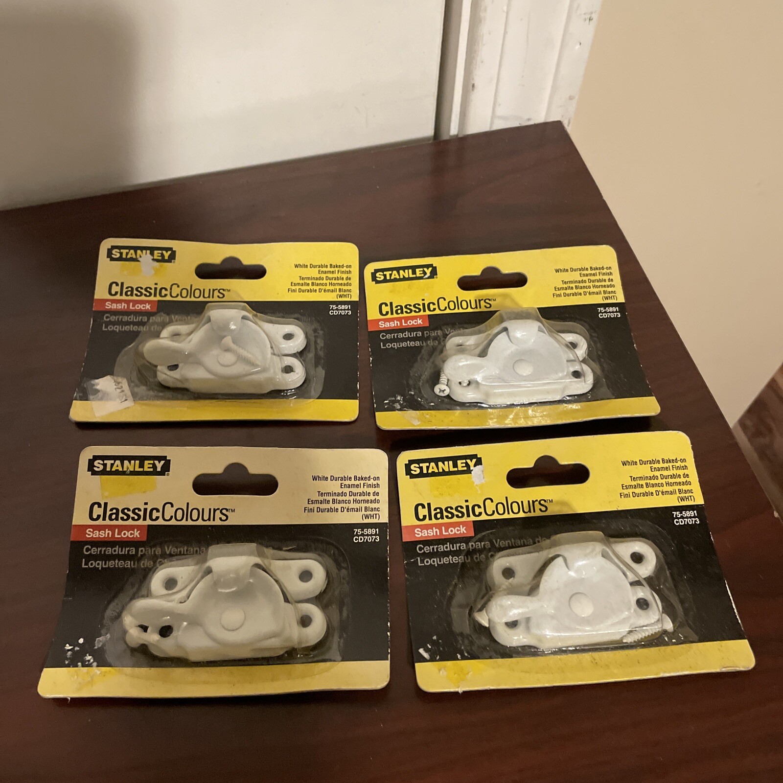 Stanley Sash Lock 75-5891 White CD-7073 Brand New Lot Of 4 Packs