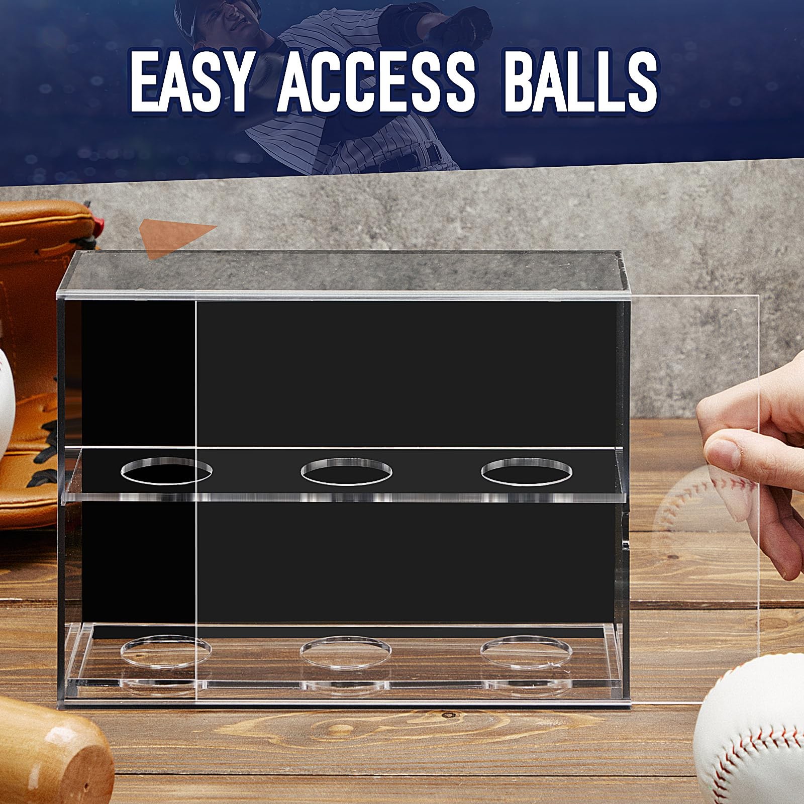 Colingmill Acrylic Baseball Display Case Wall Mounted Holder Clear