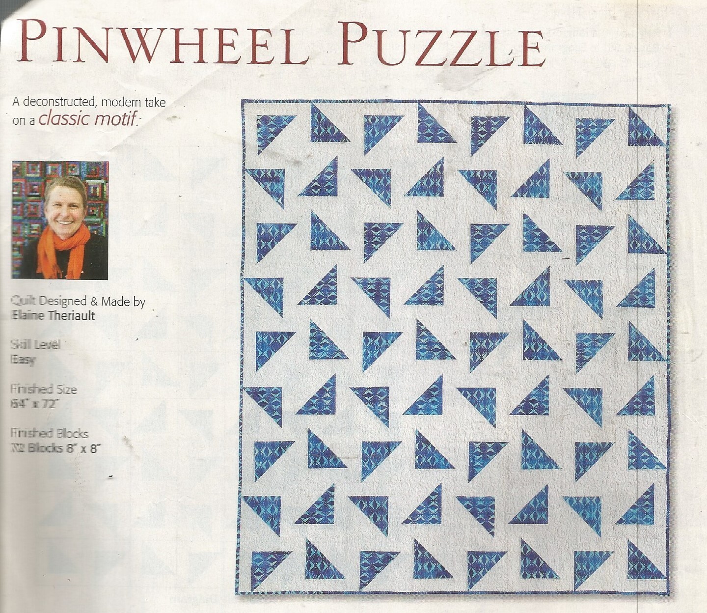 E0315 PINWHEEL PUZZLE QUILT PATTERN/INSTRUCTIONS