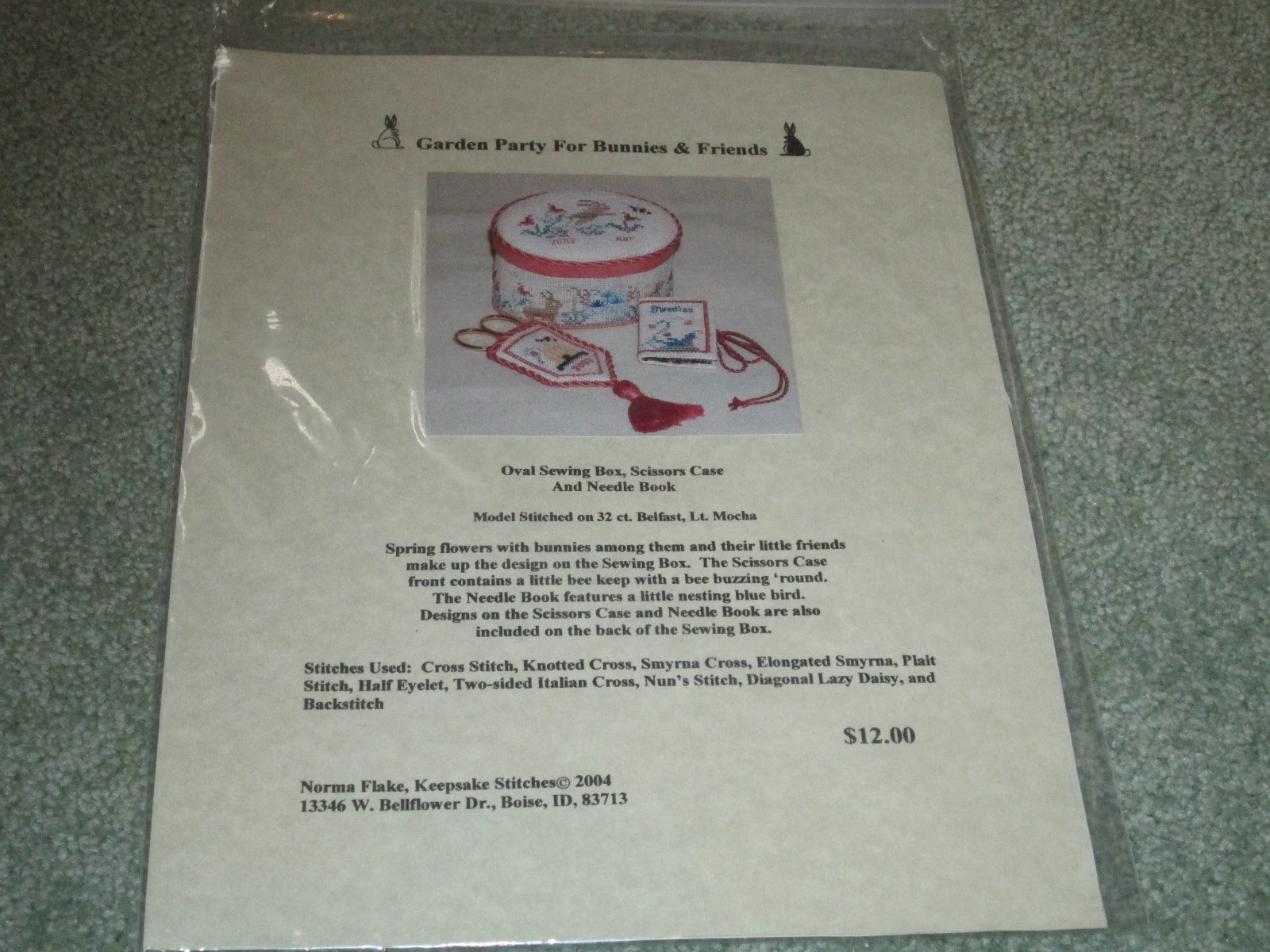 NEW & RARE Norma Flake "GARDEN PARTY FOR BUNNIES & FRIENDS" CROSS STITCH CHART